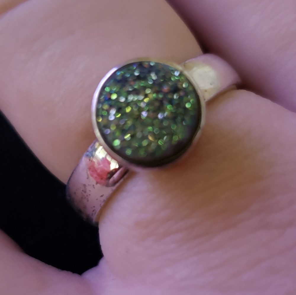 Druzy Quartz & Sterling Silver ring - Picture 9 of 11